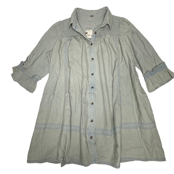 NWT Free People Vanessa Denim Tunic/Mini Dress in Blue Chill m - Picture 7 of 16